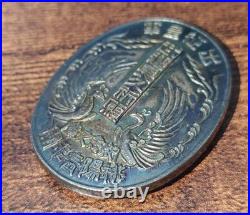 1930s Imperial Japan Good Luck in Battle Badge Toyo Youth Group with Box