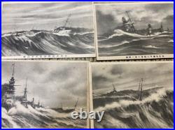 1930s Imperial Japanese Navy Propaganda Postcards Set Voyage in Angry Waves