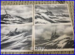 1930s Imperial Japanese Navy Propaganda Postcards Set Voyage in Angry Waves