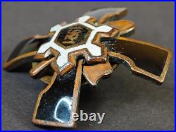 1930s Latvia Republic Cross Engineering-Sapper regiment Screw Badge #2075