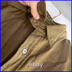 1930s Men Military Private Purchase Button Down Shirt Army WWI WWII WW2 WW1
