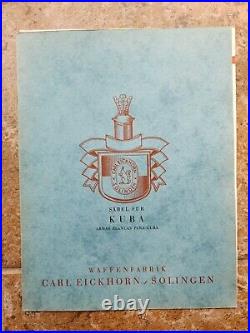 1931 Carl Eickhorn Solingen Military Sword Sabre Illustrated Catalog for Cuba
