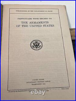 1931 Particulars withRegard to The Armaments of the United States Dept. Of State