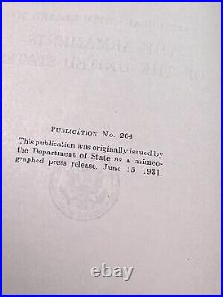 1931 Particulars withRegard to The Armaments of the United States Dept. Of State