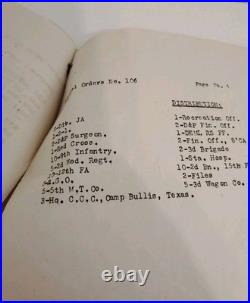 1933 CCC Special Orders 105+106 Fort Sam Houston Camp Bullis Roster TX