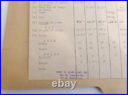 1933 US Army CCC Tent Blueprint & Chart Ft Sam Houston Frank Halsey