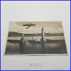 1934 Lindau Germany Postcard Harbor Entrance Cover To Nuremberg Do X Seaplane