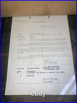 1934 Orders To Lieutenant Arthur N. Daniels U. S. Navy on U. S. S. Raleigh