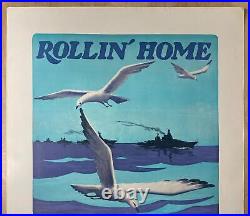 1934 Rollin' Home Old Ports New Ports Travel Far Learn Much with US Navy Poster