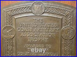 1934 US COAST ARTILLERY ASSOCIATION TROPHY 507th AA Bronze Plaque Award GORHAM