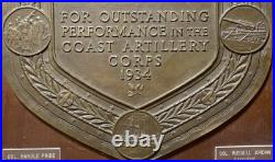 1934 US COAST ARTILLERY ASSOCIATION TROPHY 507th AA Bronze Plaque Award GORHAM
