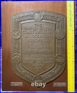 1934 US COAST ARTILLERY ASSOCIATION TROPHY 507th AA Bronze Plaque Award GORHAM