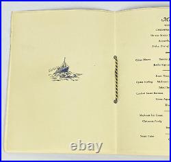 1934 US Naval Academy Christmas Menu Signed by Rear Admiral David F Sellers VTG