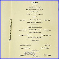 1934 US Naval Academy Christmas Menu Signed by Rear Admiral David F Sellers VTG