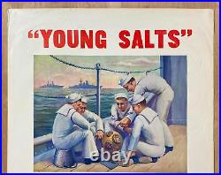 1934 Young Salts Will You Carry On Poster J. W. Burbank U. S. Navy Recruiting RARE