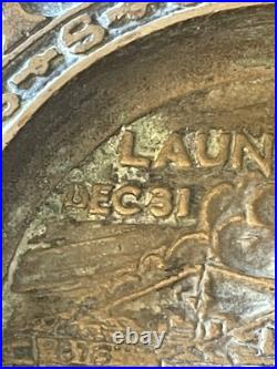 1935 Launching USS Cushing USS Perkins Puget Sound Navy Yard Brass Trench Art