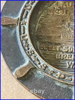 1935 Launching USS Cushing USS Perkins Puget Sound Navy Yard Brass Trench Art