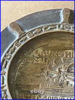 1935 Launching USS Cushing USS Perkins Puget Sound Navy Yard Brass Trench Art