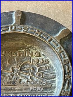 1935 Launching USS Cushing USS Perkins Puget Sound Navy Yard Brass Trench Art