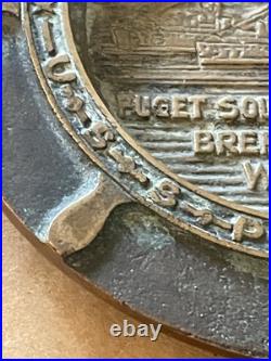 1935 Launching USS Cushing USS Perkins Puget Sound Navy Yard Brass Trench Art