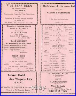 1935 U. S. Marine Copr Peking China Max Baer Carnera Boxing Program #6T