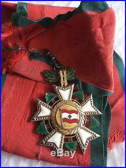 1936 Lebanon National Order of Cedar Grand Cross Sash Badge Medal Nichan 1 Class