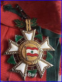 1936 Lebanon National Order of Cedar Grand Cross Sash Badge Medal Nichan 1 Class