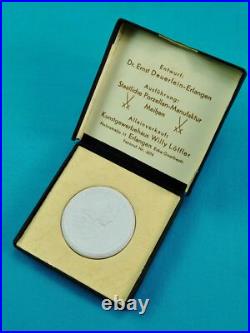 1936 Meissen Porcelain Medal Erlangen Huguenot 250th Anniversary Germany Boxed