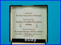 1936 Meissen Porcelain Medal Erlangen Huguenot 250th Anniversary Germany Boxed