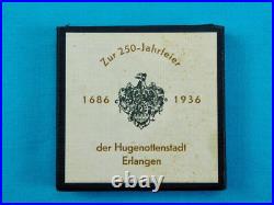 1936 Meissen Porcelain Medal Erlangen Huguenot 250th Anniversary Germany Boxed