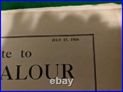 1936 Vimy Ridge Pilgrimage Medal(Cenotaph Unveiling) & Daily Telegraph Souvenir