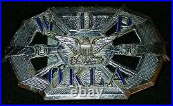 1936 WDP Oklahoma Belt Buckle WPA Armories War Department Colonel Eagle, Scarce