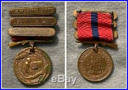 1937 Named Marine Corps Engraved Good Conduct Medal with Two Clasps