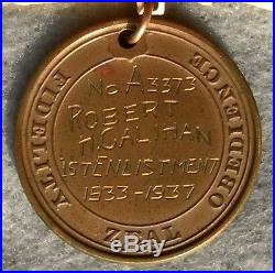1937 Named Marine Corps Engraved Good Conduct Medal with Two Clasps