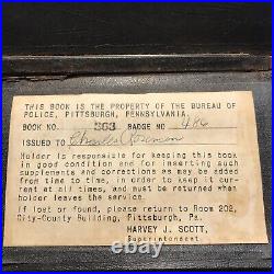 1941 City of Pittsburgh Police Dept. Rules & Regulations Book 363 Badge 486