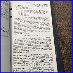 1941 City of Pittsburgh Police Dept. Rules & Regulations Book 363 Badge 486