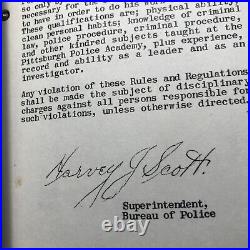 1941 City of Pittsburgh Police Dept. Rules & Regulations Book 363 Badge 486