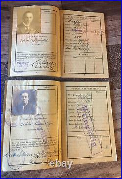 2 1923 Germany Passports Young Couple Cologne To Us with Consular Stamps
