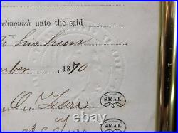 2 Civil War Era Ouachita County Arkansas Land Grant Documents 1863, 1870 stamp