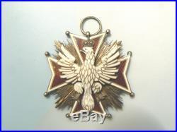 #22#23 POLAND POLISH ORDER OF THE WHITE EAGLE, 1930s, sterling, made in France