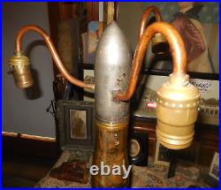 28 Tall Trench Art Shell Casing 3 Lite Lamp/ Heavy Base Table Lamp