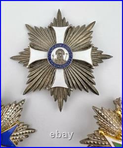 3 Antique Milano Roma Silver Star Order Grand Officer's Star Metal Metal's