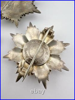 3 Antique Milano Roma Silver Star Order Grand Officer's Star Metal Metal's