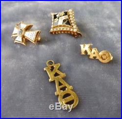 4 50's 10k To 14k Gold Kappa Alpha Theta Sorority Pins And Pendant