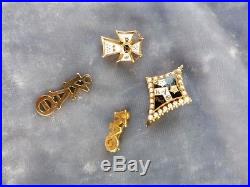 4 50's 10k To 14k Gold Kappa Alpha Theta Sorority Pins And Pendant