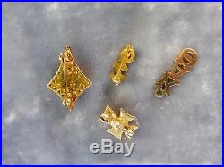 4 50's 10k To 14k Gold Kappa Alpha Theta Sorority Pins And Pendant