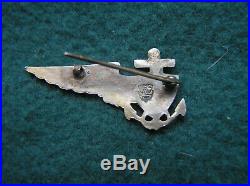 730. 1930's Silver USN Airship half wing by Whitehead & Hoag in pin back