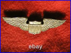 748. 1930s USAAC BB&B Pilots wing, full size, hollow back, PB, bronze withsilver wash