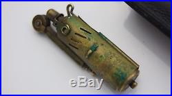 ANTIQUE WWII Austria Brass Slide Sleeve Trench IMCO Lighter with Leather Sleeve