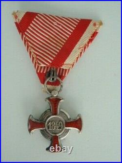 AUSTRIA CROSS OF MERIT MEDAL 2ND CLASS WithO CROWN. TYPE 2. SILVER/MARKED VF+ 3